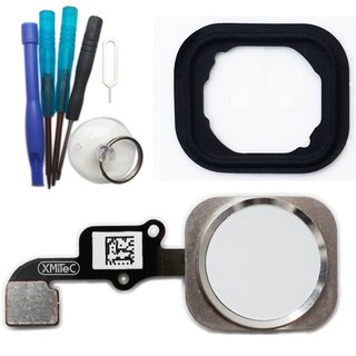 ID Touch Homebutton Reparatur Set für iPhone 6 / 6 PLUS -silber/weiß-
