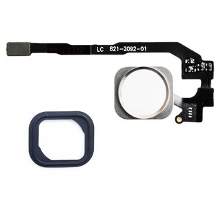Homebutton Flexkabel mit Home Button Dichtung für iPhone 5S / iPhone SE -silber/weiß-