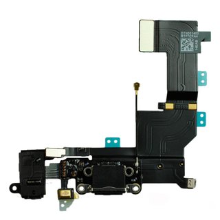 Dock Connector Audio Jack Ladebuchse Flexkabel für iPhone 5S -schwarz-