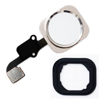 Home Button Flex Kabel ID Sensor Touch Ersatz Menü Taste Gummi, silber/weiß für iPhone 6S
