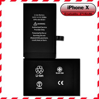 Ersatz-Akku -2716mAh- fr Apple iPhone X