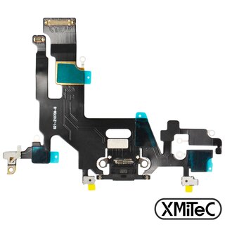 Dock Connector Ladebuchse Flexkabel für iPhone 11 -schwarz- mit Werkzeug Set