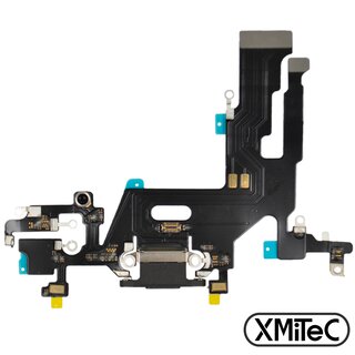 Dock Connector Ladebuchse Flexkabel fr iPhone 11 -schwarz- mit Werkzeug Set und Rahmkleber